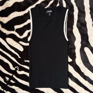 Express Black and White Trim Sleeveless Top